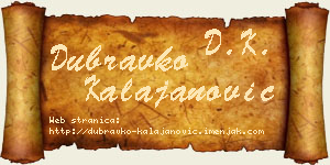 Dubravko Kalajanović vizit kartica